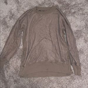 Aerie chilled out crew neck sweater (more brown)